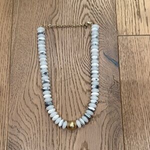 White and Gold Chunky Beaded Necklace